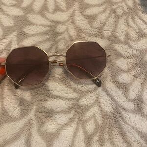 American Eagle Outfitters Gold Sunglasses with Tinted Lenses